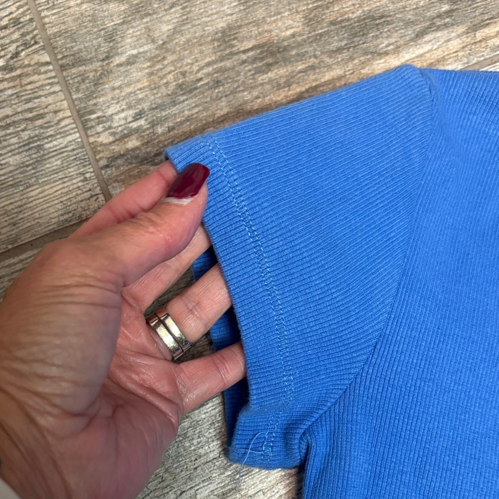 Princess Polly Blue Short Sleeve Ribbed Top - Picture 5 of 5
